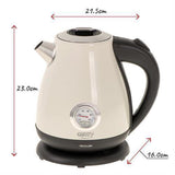 Camry CR 1344 creme Elektrischer Wasserkocher mit Thermometer 1,7L Edelstahl Wasserstandsanzeige