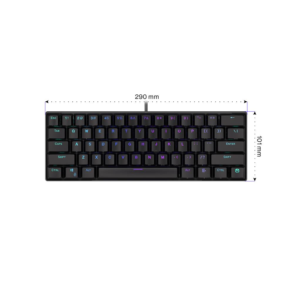 ENDORFY EY5A071 - Keyboards (US) Thock Compact Kailh RD, Tastatur, Schwarz, ENG-Layout, Beleuchtet