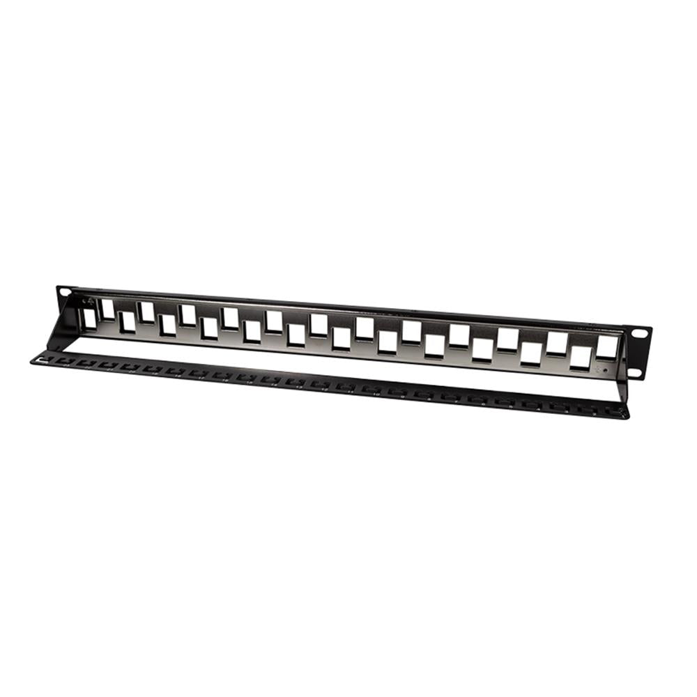 LogiLink 19" Patchpanel für 24 Cat.6A-Module, 1 HE, unbestückt, schwarz