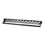 LogiLink 19" Patchpanel für 24 Cat.6A-Module, 1 HE, unbestückt, schwarz