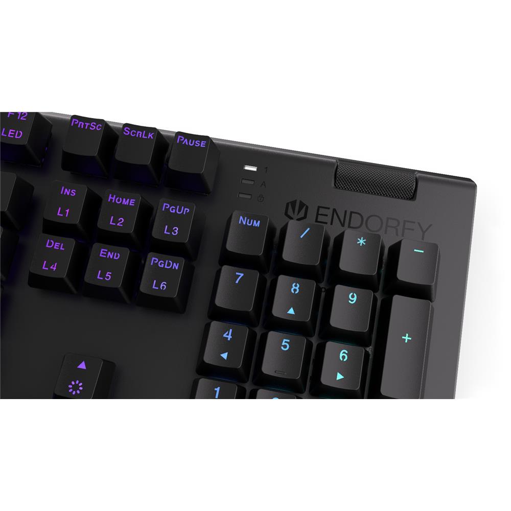 ENDORFY Omnis Blue, Mechanische Tastatur, Handballenauflage, US-Layout (QWERTY), mechanische Schalter in Kailh Blue