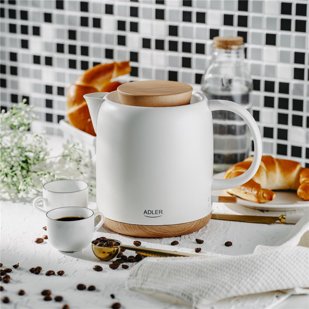 Adler AD 1304 Keramik Wasserkocher 1,0L weiß