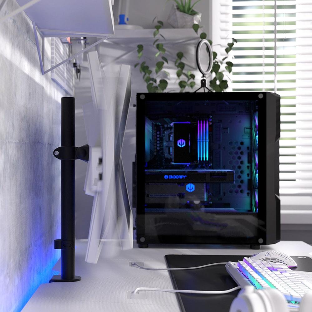ENDORFY Atlas Single Monitorhalterung für 1 Monitor bis 27 Zoll Schwarz