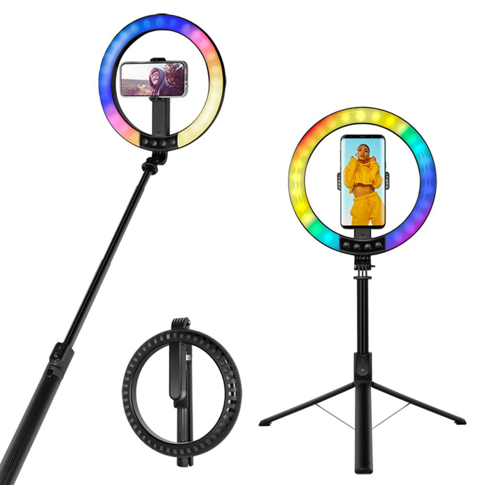 LogiLink Smartphone-Ringlicht mit Selfie-Stick-Stativ Fernauslöser 25 cm Durchmesser