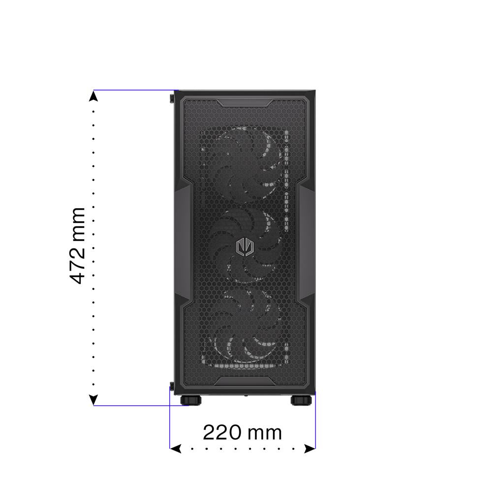 ENDORFY Regnum 400 ARGB, ATX PC-Gehäuse, inkl. 4x 120mm ARGB PWM-Lüfter, Seitenteil aus gehärtetem Glas | EY2A009