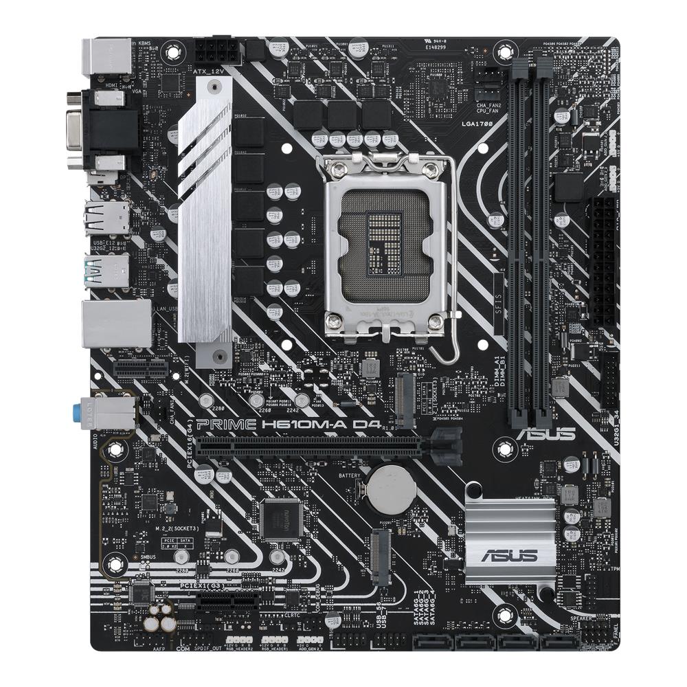 ASUS Prime H610M-A D4-CSM Business Mainboard Sockel Intel LGA 1700 mATX PCIe 4.0 1Gb Ethernet