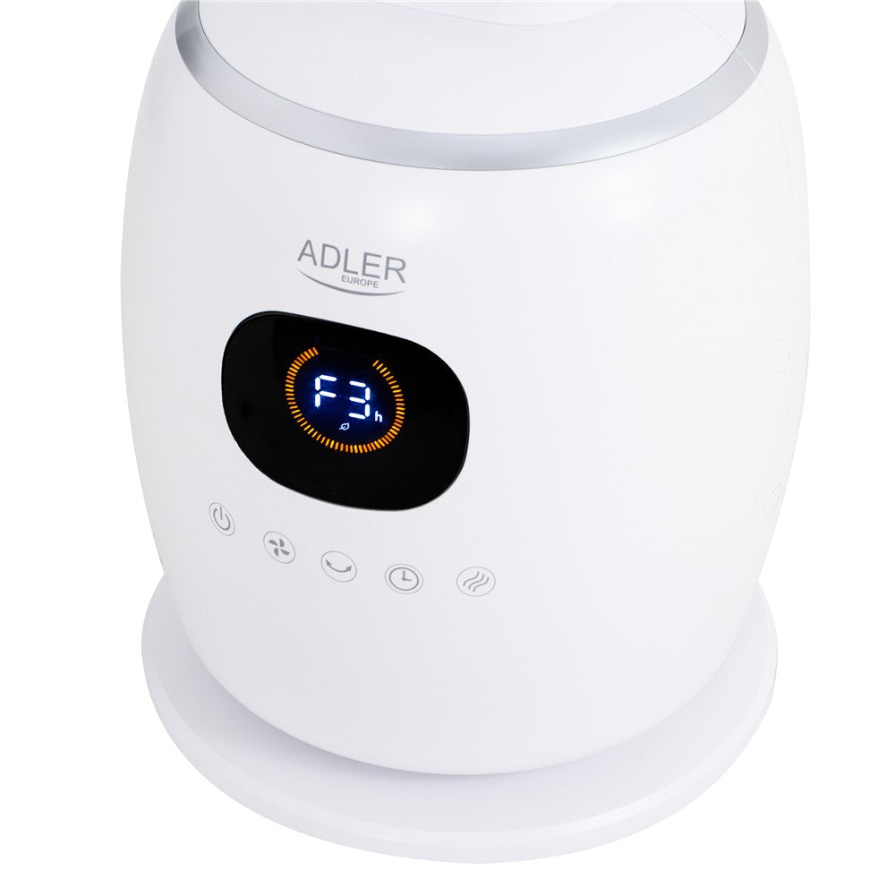 Adler AD 7344 blattloser Turmventilator, 86 cm, mit Fernbedienung, 60°-Schwenkbereich, 3 Geschwindigkeitsstufen, 3 Betriebsmodi, 1–12-Stunden-Timer, LED-Display