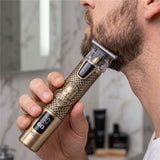 Adler AD 2970 Profi Barber Haarschneider Trimmer, Rasierapparat Konturenschneider für Bart, Nacken und Haarlinien, Keramikklinge, USB-C, Metallgehäuse Golden