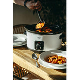 Adler AD 6413w Schongarer 5,8L Slow Cooker 3 Heizstufen Edelstahl spülmaschinenfest weiß