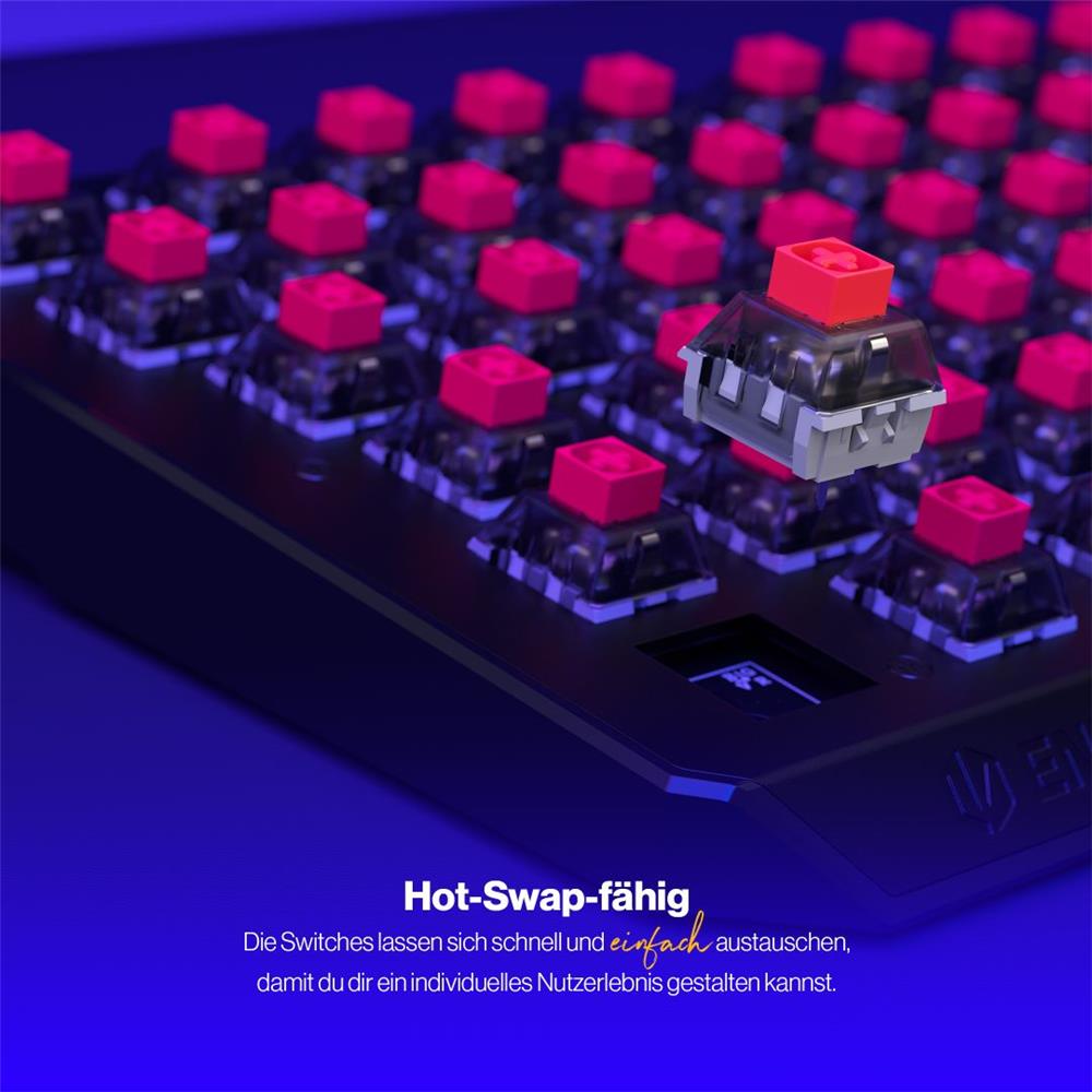 ENDORFY Thock 75% Wireless DE Kailh Box Red, Tastatur, DE-Layout, Schwarz, Kabellos, Beleuchtet