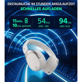 Edifier W830NB – Kabellose Over-Ear Kopfhörer mit aktiver Geräuschunterdrückung, Weiß