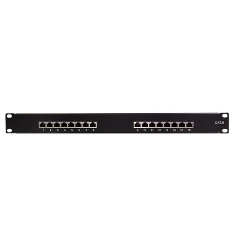 LogiLink Patchpanel 19" Schrankeinbau Cat.6 STP 16 Ports PoE Ethernet