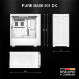 be quiet! Pure Base 501 DX White PC-Gehäuse 3 vorinstallierte Pure Wings 3 140mm PWM-Lüfter