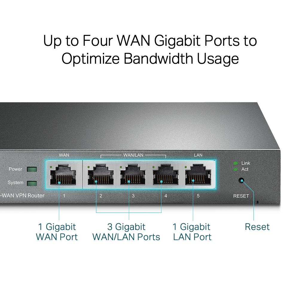 TP-Link TL-R605 SafeStream Gigabit Multi-WAN VPN Router Schwarz