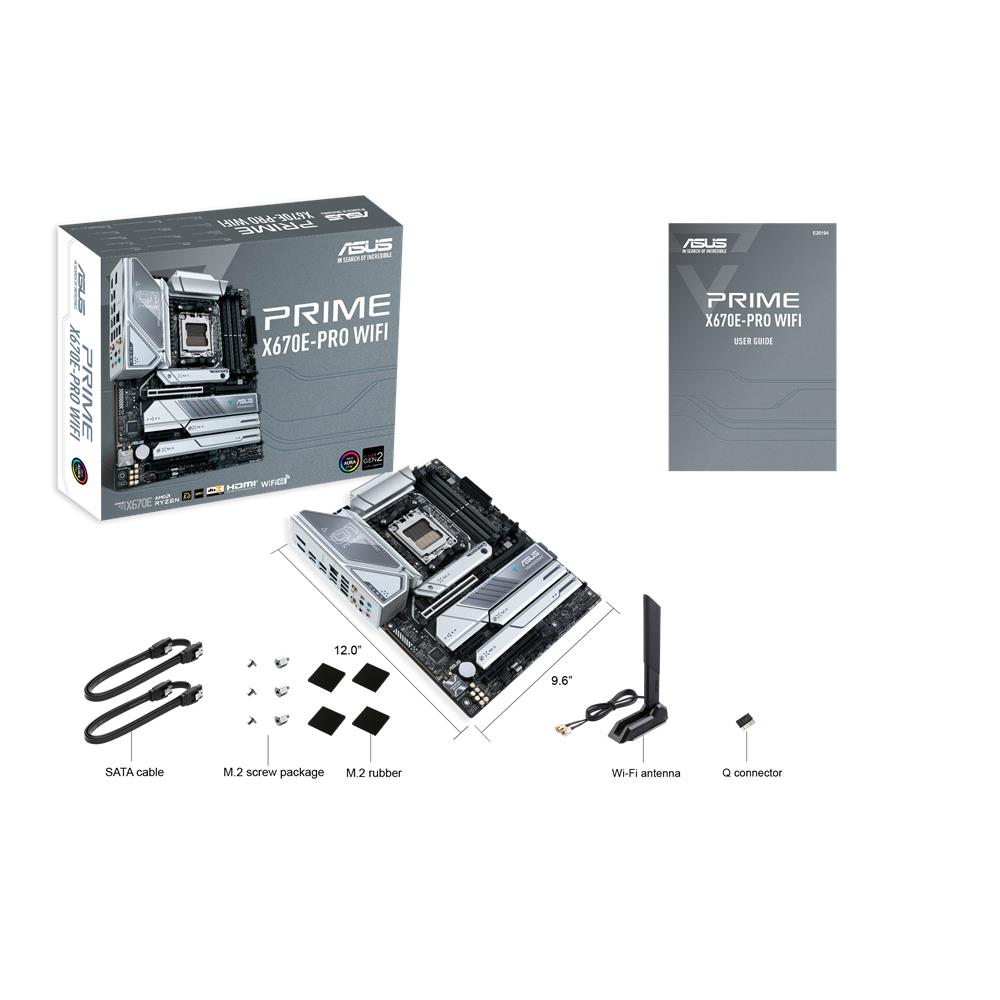 ASUS PRIME X670E-PRO WIFI Gaming Mainboard Sockel AMD AM5 Ryzen 7000 ATX PCIe 5.0 M.2 DDR5 USB 3.2