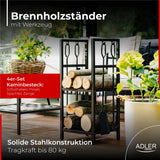 Adler AD6815 Feuerholzlager Stahl schwarz bis 80 kg