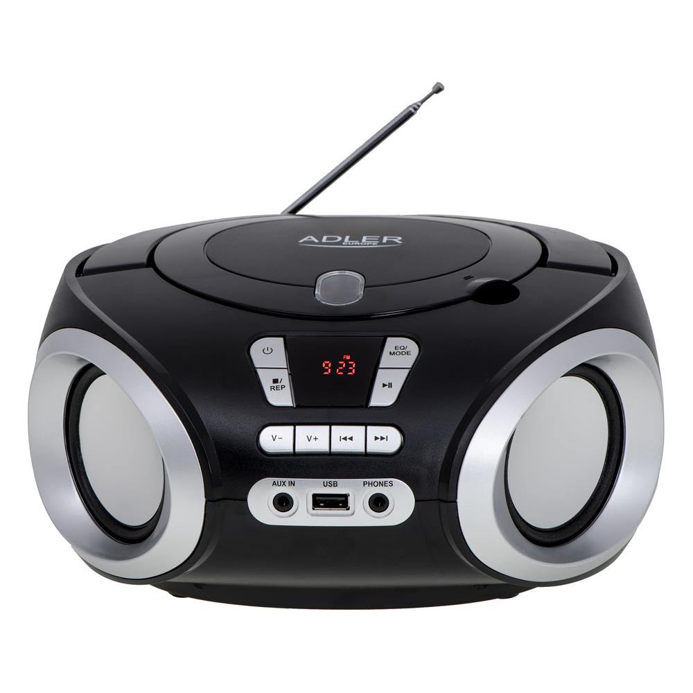 Adler AD 1181 CD Boombox FM Radio CD-Player MP3 USB / AUX Anschluß LCD Anzeige Batterie oder Strom