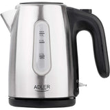 Adler AD 1273 Mini-Wasserkocher in Silber, 1 Liter, 1200 Watt, aus Edelstahl für Reisen