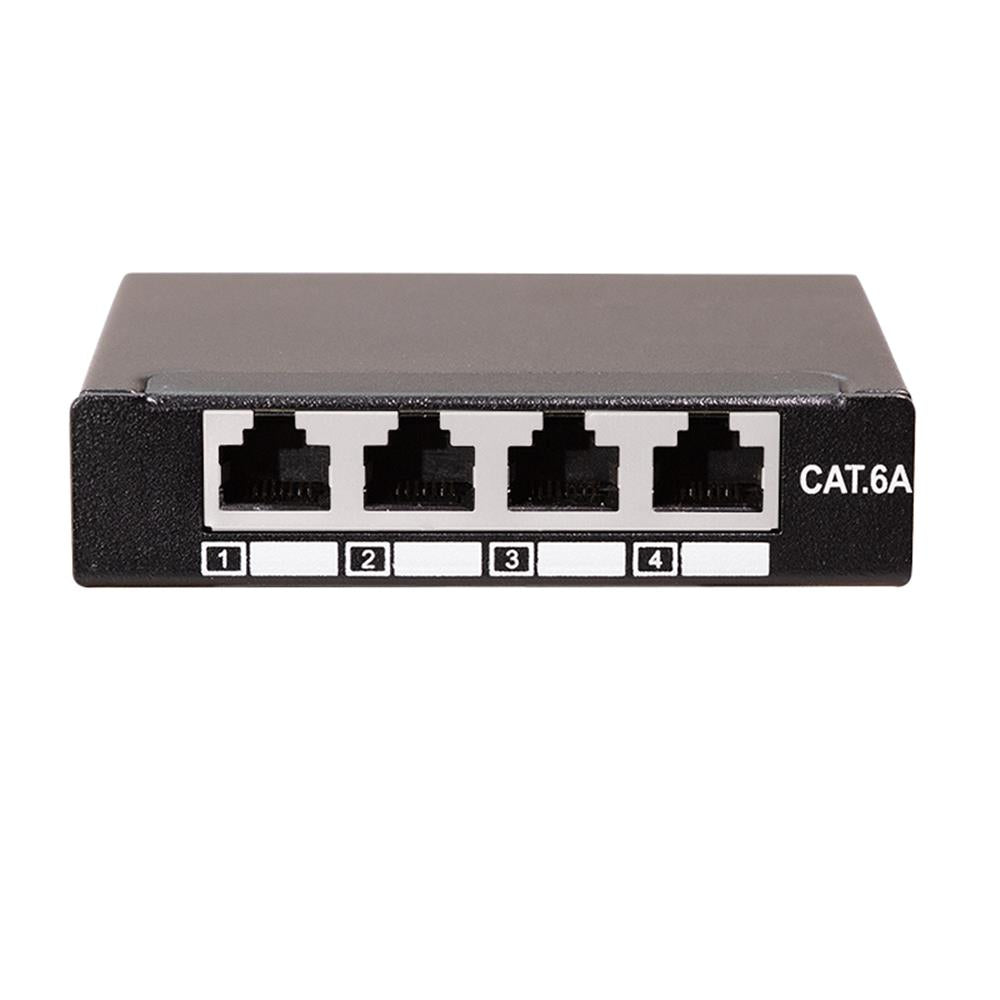 LogiLink Cat.6A Patchpanel – Mini Verteiler, 4 Ports, geschirmt