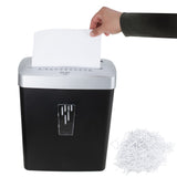 Adler AD 1037 Aktenvernichter P-4, Dokumentenschredder für Büro und Homeoffice, 6 Blatt A4, 13 L Behälter, Kreditkarten, CD/DVD, Rücklauf, Schwarz Silber