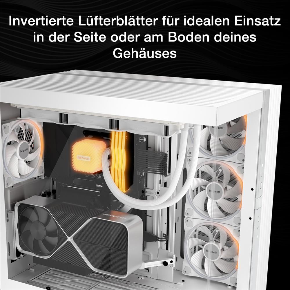 be quiet! Light Wings 140mm PWM Reverse White 7 invertierte Lüfterblätter hoher Airflow
