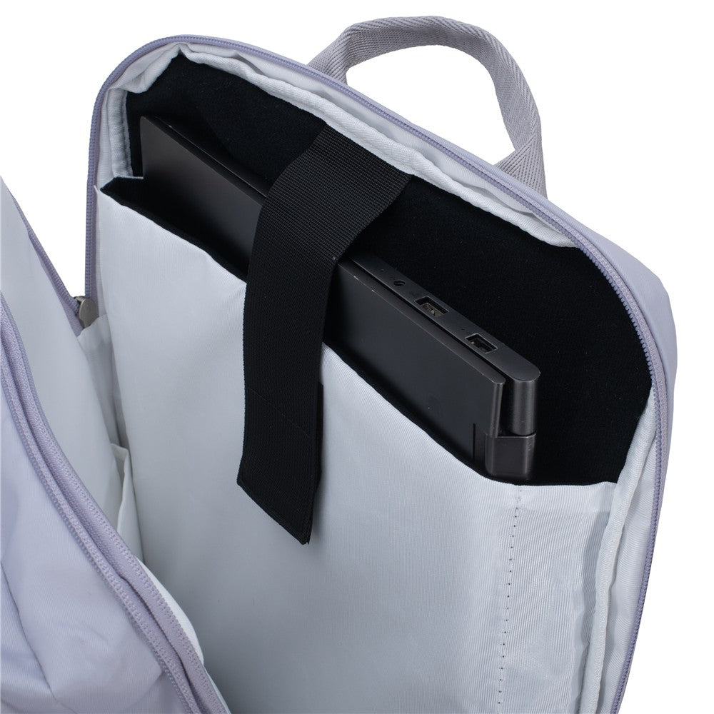 Camry CR 6881lp Reiserucksack 24L erweiterbar, Handgepäck Rucksack mit Laptopfach bis 15,6 Zoll, Business Backpack mit RFID-Fach, USB-Anschluss, Trolleykompatibel helllila