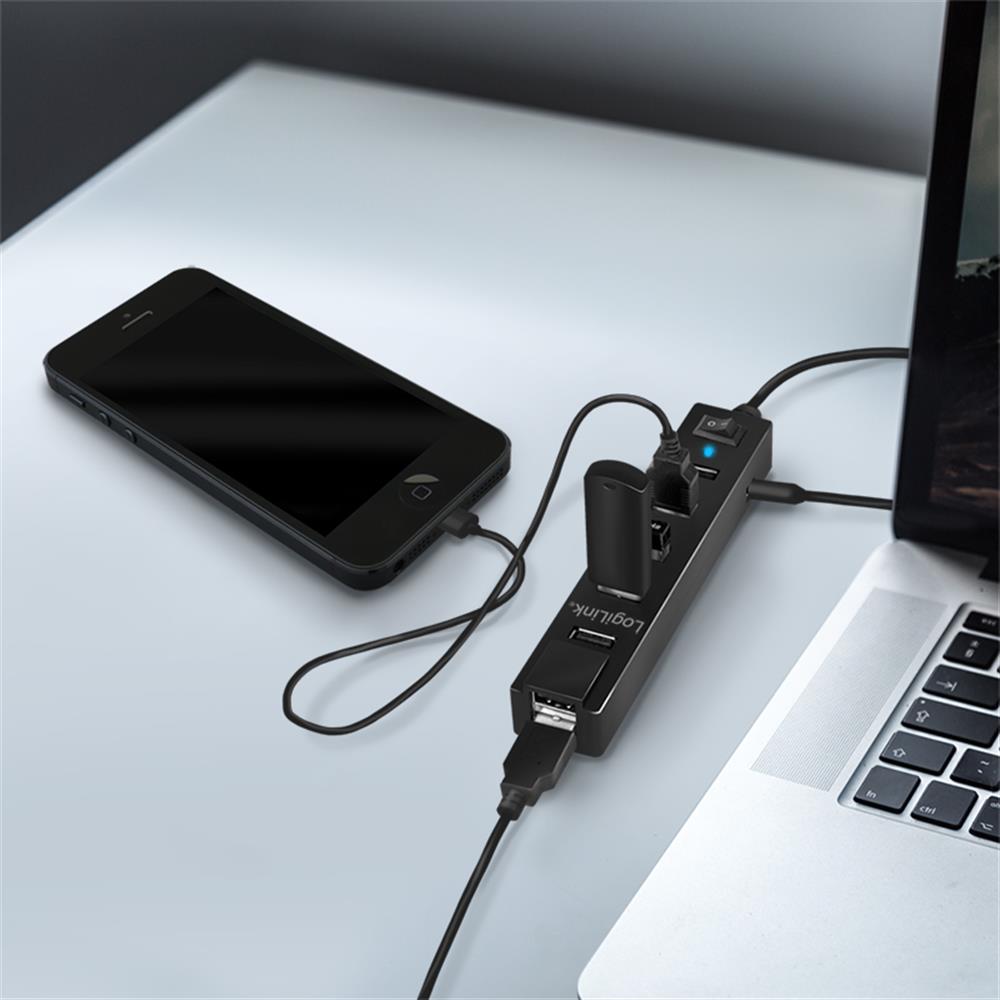 LogiLink USB 2.0 Hub, 7-Port mit EIN/AUS Schalter