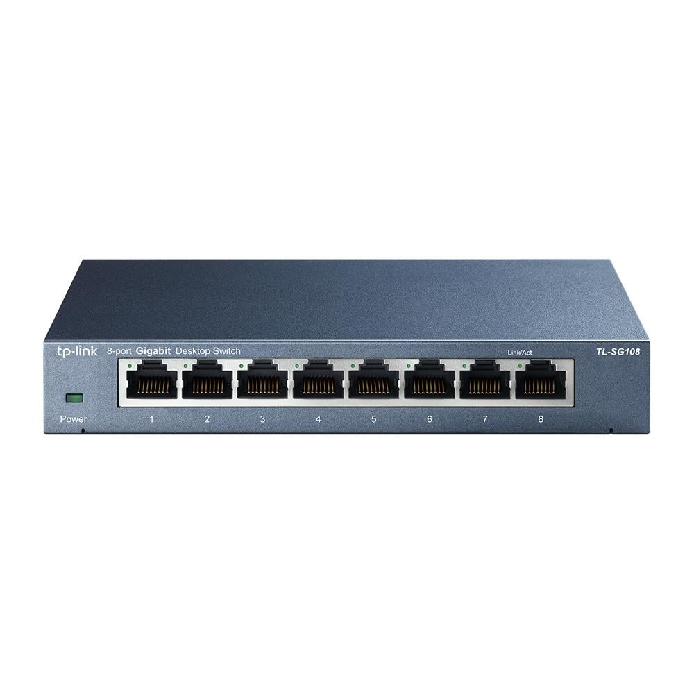 TP-Link TL-SG108 V3 8-Port Gigabit Desktop Switch unmanaged in blau metallic