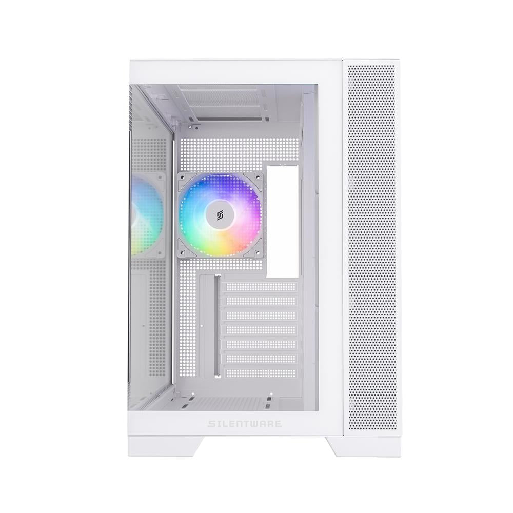 Silentware View A-RGB White – Showcase Midi Tower mit Glasfront, Glas-Seitenfenster & 4 RGB Lüftern
