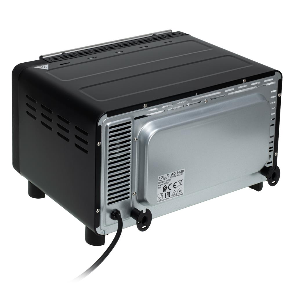 Adler AD 6029 Elektro-Backofen 14L schwarz – Kompakt & vielseitig für kleine Küchen