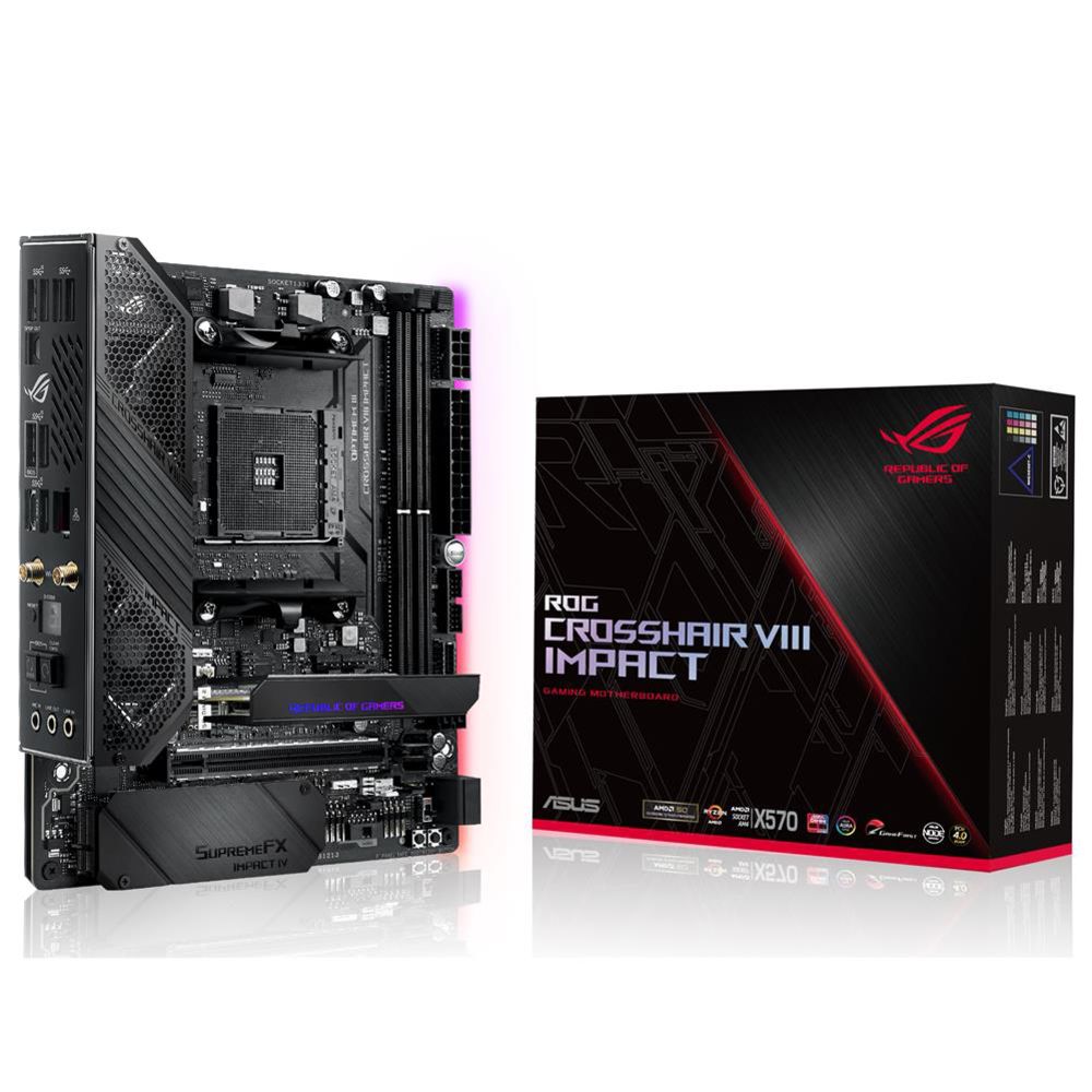 ASUS ROG Crosshair VIII Impact Gaming Mainboard AMD AM4 Sockel Mini-DTX-Formfaktor SO-DIMM.2 Wi-Fi 6