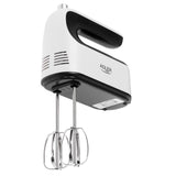 Adler AD 4229 Handmixer 9 Geschwindigkeiten Turbo Funktion Knethaken Schneebesen weiß schwarz