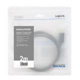 LogiLink DisplayPort Kabel male-male 4K/120Hz + 8K/60Hz Audio Video vergoldete Stecker schwarz 2m