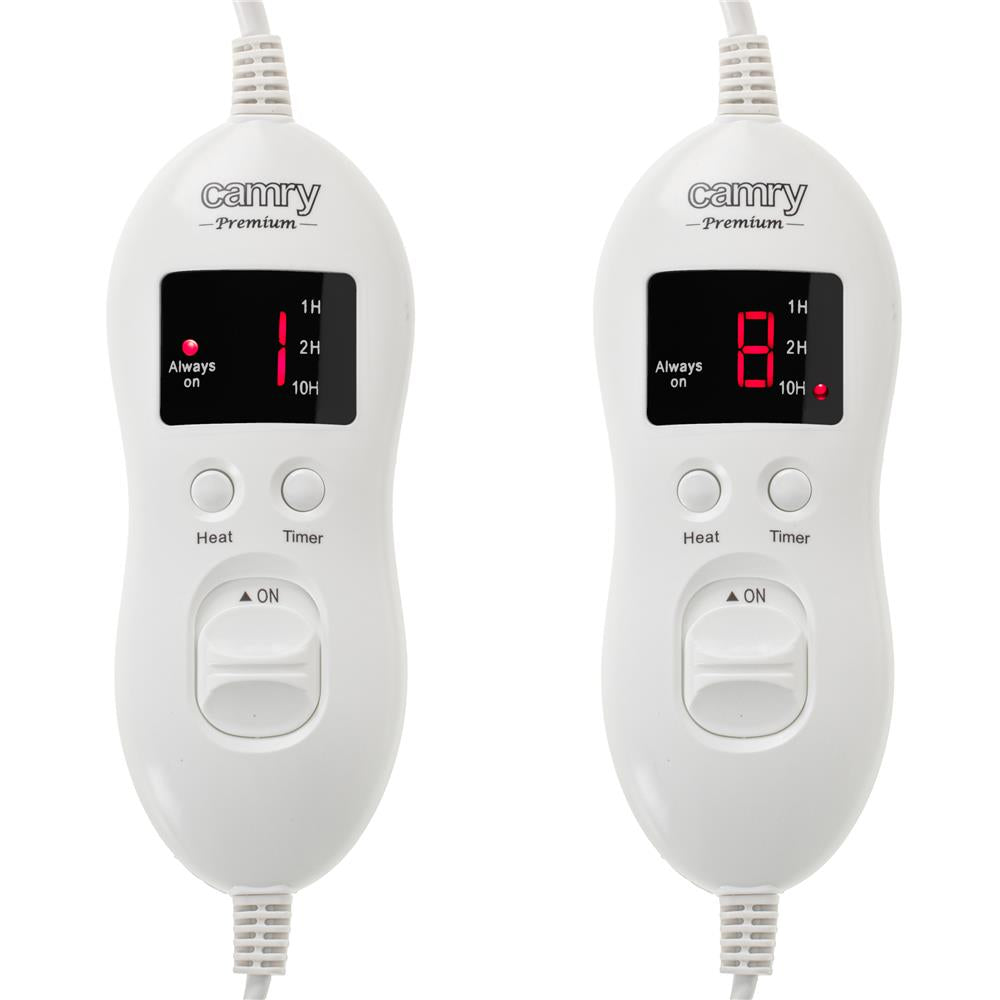Camry CR 7436 elektrische Heizdecke mit Zeitschaltuhr Timer Heizunterbett braun