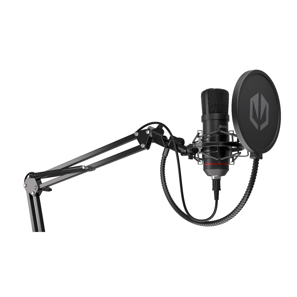 ENDORFY Solum USB Mikrofon Schwarz mit Anti Shock Montage und Gelenkarm