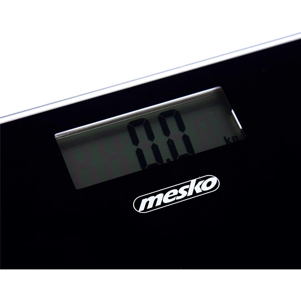 Mesko MS 8150b kleine Personenwaage digital Schwarz Batterie Glas