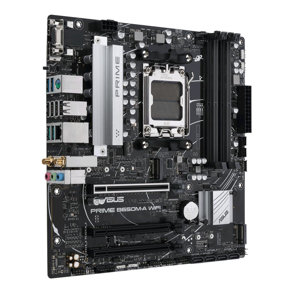 ASUS Prime B650M-A WIFI Gaming Mainboard Sockel AMD AM5 Ryzen 7000 micro-ATX DDR5 PCIe 5.0 WiFi 6