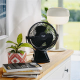 Adler AD 7342b Akku Ventilator mit Clip, USB Tischventilator 15,5 cm, Camping Ventilator, Clip Ventilator für Schreibtisch, Wohnmobil, Zelt und Büro, Schwarz