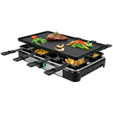 Adler AD 6616 Raclette Elektrogrill, 1400 Watt, für 8 Personen, mit doppelseitiger Heizplatte