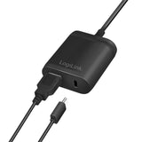 LogiLink USB-Stromadapter mit 1,5m Festkabel 1x USB-A-Buchse 1x USB-C-Buchse 12 W Schwarz