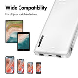 LogiLink Powerbank 10.000 mAh, 2× USB-A & 1× USB-C, Schnellladen, Weiß