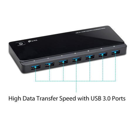 TP-Link UH720 7-Port USB 3.0 Hub 2 Ladeports schwarz