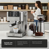 Adler AD 4390 Siebträgermaschine 20 Bar, PID Temperaturkontrolle, Thermoblock, Milchaufschäumer, 1350 W