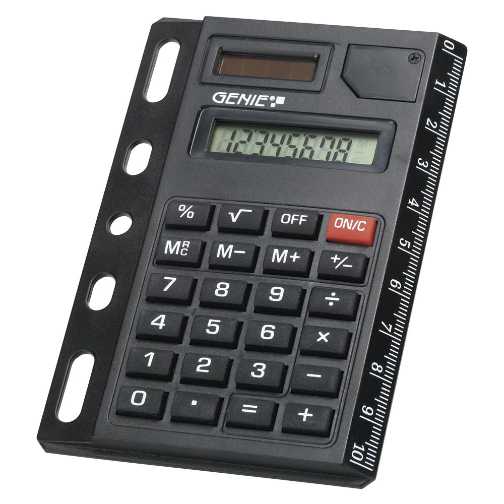 GENIE Abheftbarer Taschenrechner 325 Dual Power, schwarz