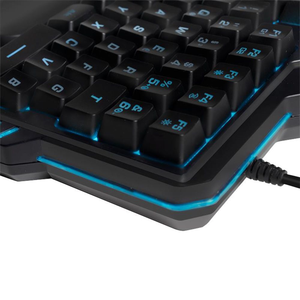 LogiLink Beleuchtete Einhand-Gaming Tastatur schwarz schnurgebunden