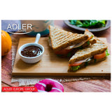 Adler Sandwichmaker AD 3015 Sandwichtoaster Edelstahl Schwarz Design