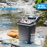 Adler AD 8094 Tragbare Kühlbox 22L grau – Effiziente Kühlung für unterwegs