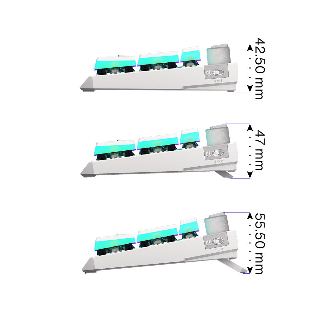 ENDORFY EY5A120 - Tastatur (Eng Layout, QWERTY) Thock Wireless OWH Kailh RD, Kabellos, Beleuchtet, Weiß