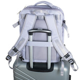 Camry CR 6881lp Reiserucksack 24L erweiterbar, Handgepäck Rucksack mit Laptopfach bis 15,6 Zoll, Business Backpack mit RFID-Fach, USB-Anschluss, Trolleykompatibel helllila
