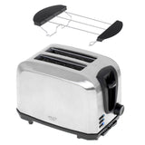 Adler AD 3222 Toaster in Silber, 1000W, mit Brötchenaufsatz, 7 Stufen und Krümelschublade